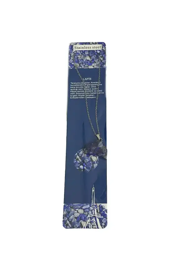 Lapis Lazuli Memo Doğal Taş Kolye - 1