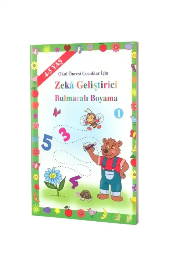 Okul Öncesi Çocuklar İçin Zeka Geliştirici Bulmacalı Boyama - 4-5 Yaş - 1