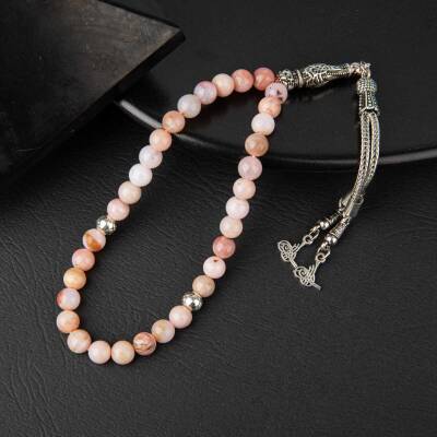 Opal Pembe Doğal Taş Tesbih 33lük - 6mm - Doğal Taş