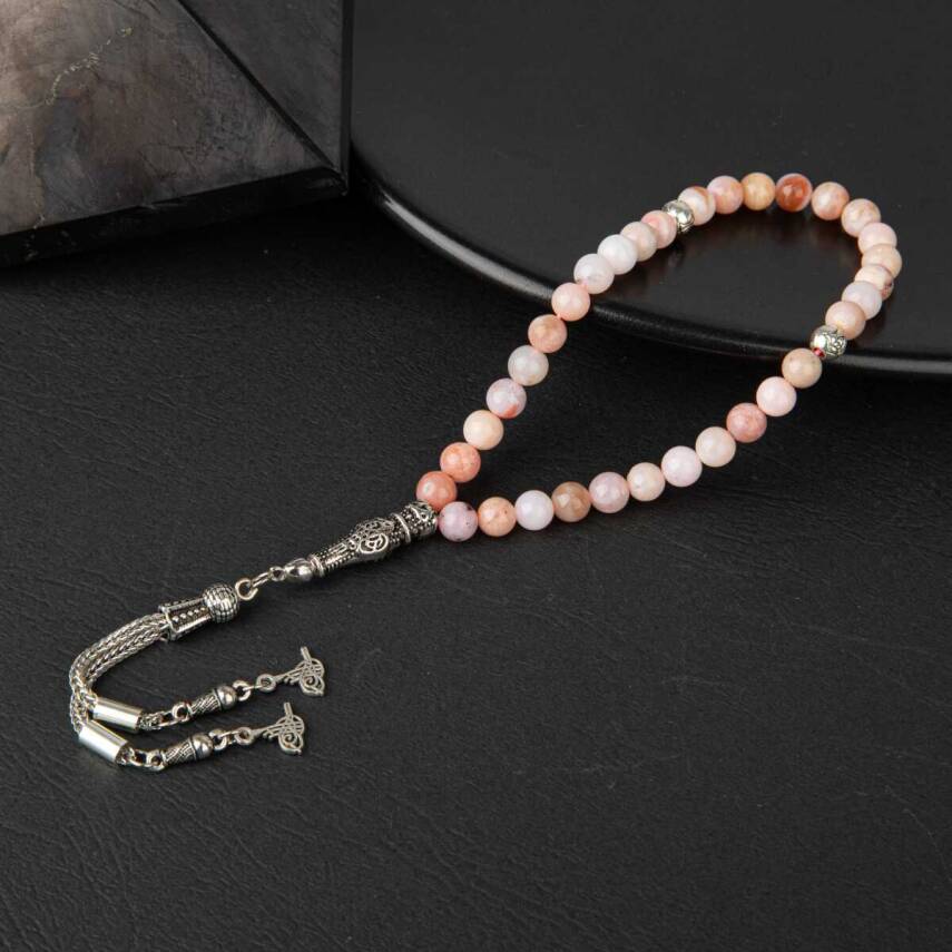 Opal Pembe Doğal Taş Tesbih 33lük - 6mm - 2