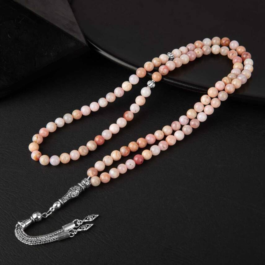 Opal Pembe Doğal Taş Tesbih 99luk - 6mm - 1