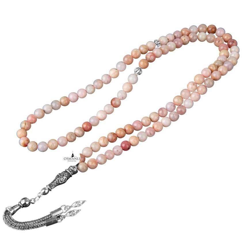 Opal Pembe Doğal Taş Tesbih 99luk - 6mm - 2