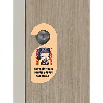 Oyun Oynuyorum Erkek Kapı Askısı Kapı Uyarı Levhası - 6