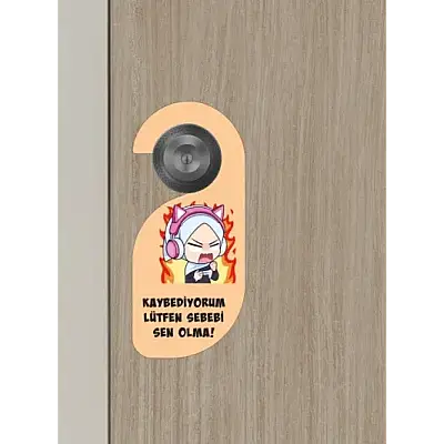 Oyun Oynuyorum Kız Kapı Askısı Kapı Uyarı Levhası - 6