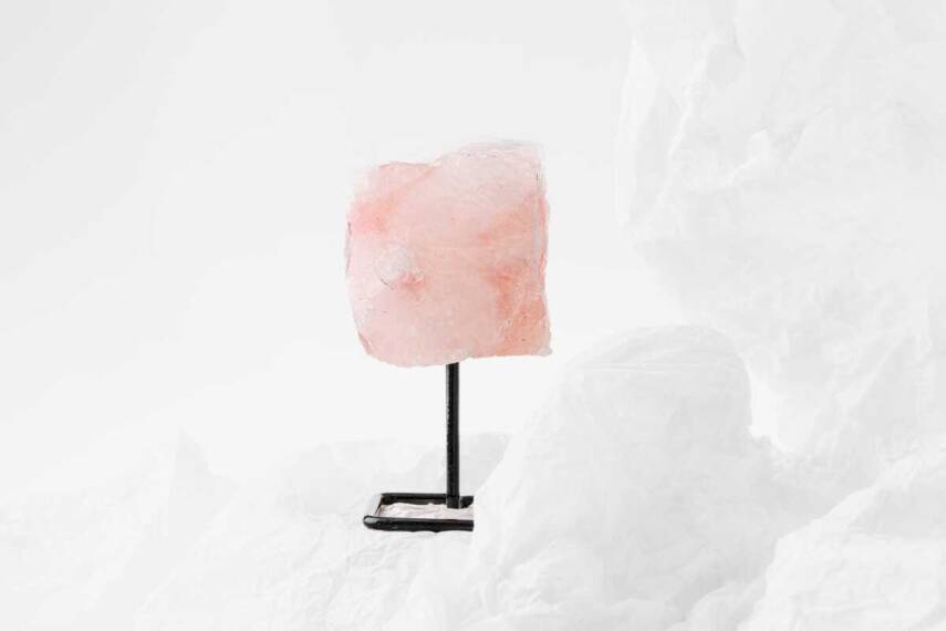 Pembe Kuvars Ayaklı Ham Kütle Taş (7-10cm Yükseklik) - 3