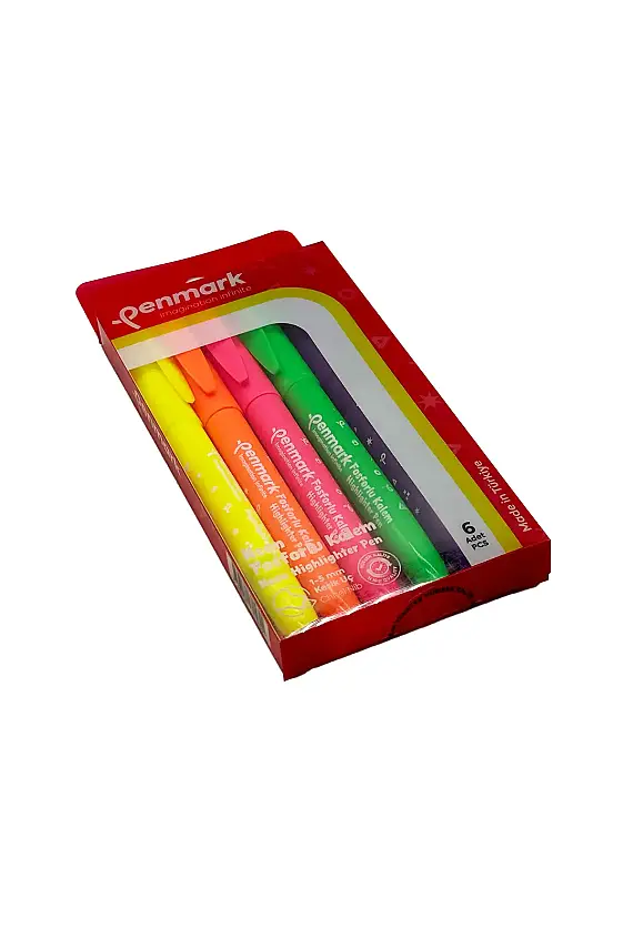 Penmark Kalem Tipi Fosforlu Bristol Kalem Neon Renkler 6 Lı - 1