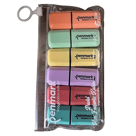 Penmark Mini Fosforlu Kalem 6 Lı Pastel Renkler - 1
