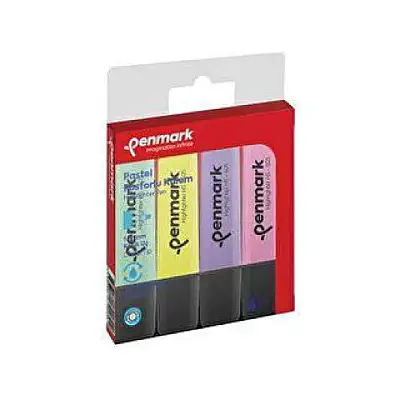 Penmark Pastel Renkler Fosforlu Kalem 1-5 mm Kesik Uç 4 Lü - Penmark (1)