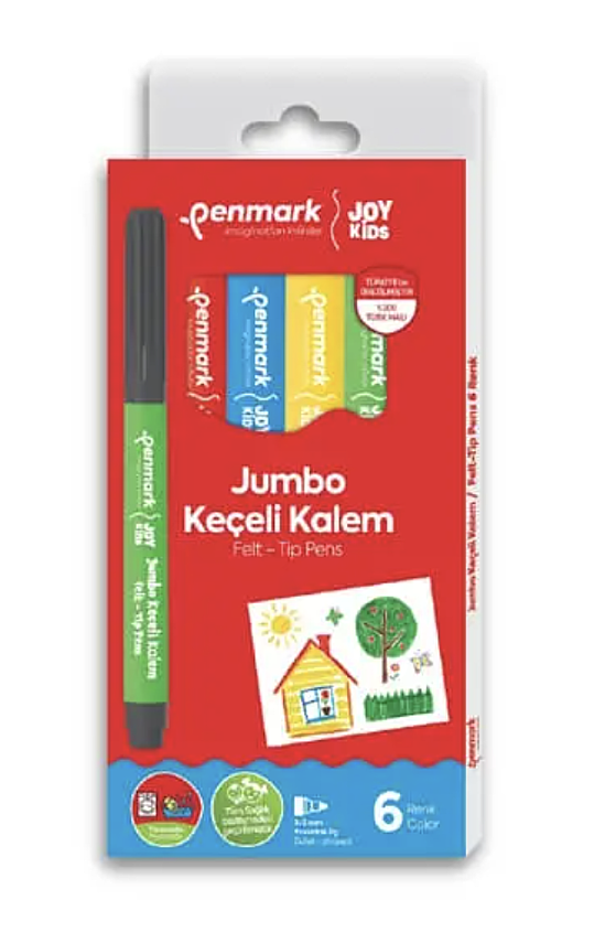 Penmark Yıkanabilir Süper Jumbo Keçeli Kalem 6 Lı - 1