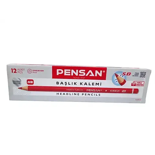 Pensan Kurşun Kalem Ekonomik Başlık Kırmızı 12 Li - 1