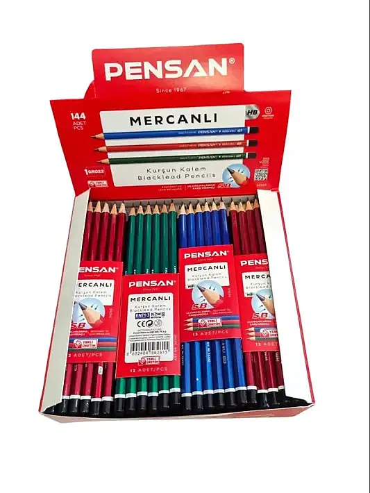 Pensan Kurşun Kalem Mercanlı 12 Li - 2
