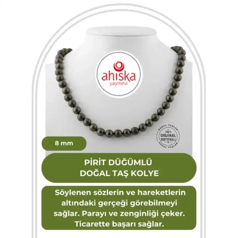 Pirit 8 mm Düğümlü Doğal Taş Kolye - 2