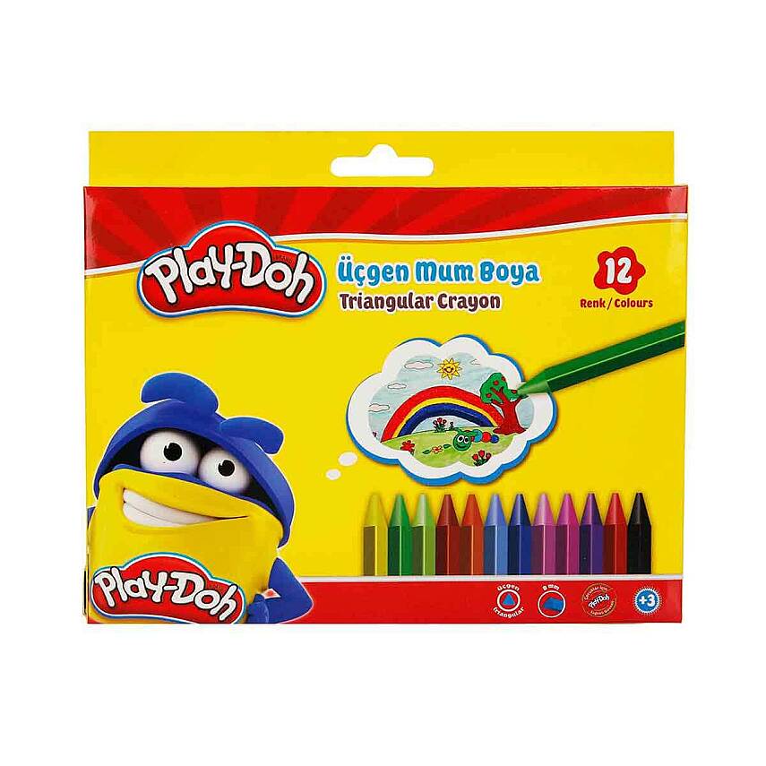 Play-Doh Mum Boya Crayon Üçgen 12 Li - 1