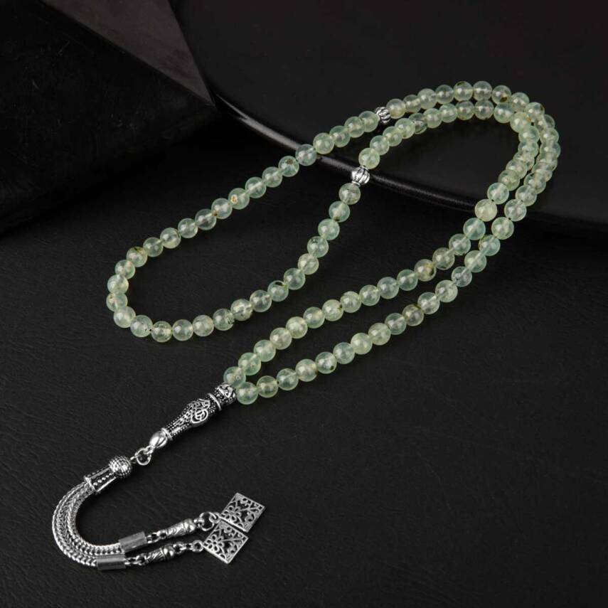 Prehnit Doğal Taş Tesbih 99luk - 6mm - 1