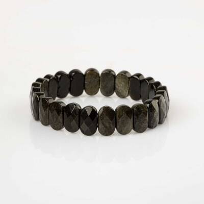 Rainbow Obsidyen Doğal Taş Geniş Kesim Bileklik - 4