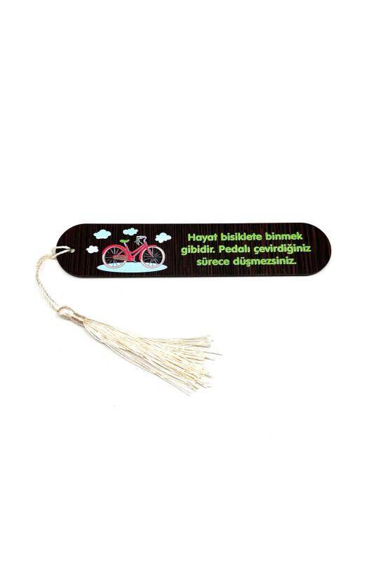 Resimli Püsküllü Kitap Ayraç - Bisiklet - 2