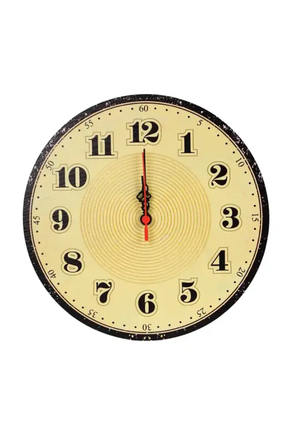 Retro Büyük Rakamlı Duvar Saati 30x30 cm - 1