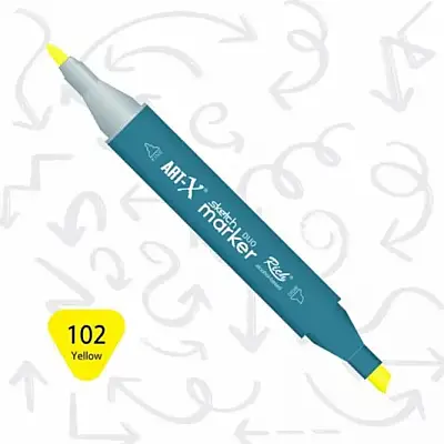 Rich Art-X Çift Uçlu Sketch Markör Kalem 102 Sarı - 1