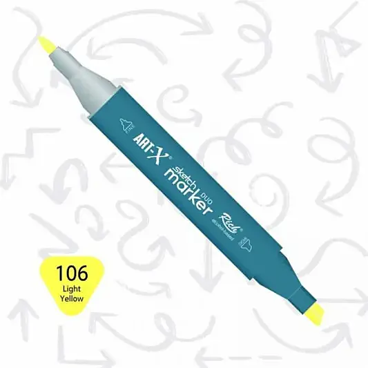 Rich Art-X Çift Uçlu Sketch Markör Kalem 106 Açık Sarı - 2