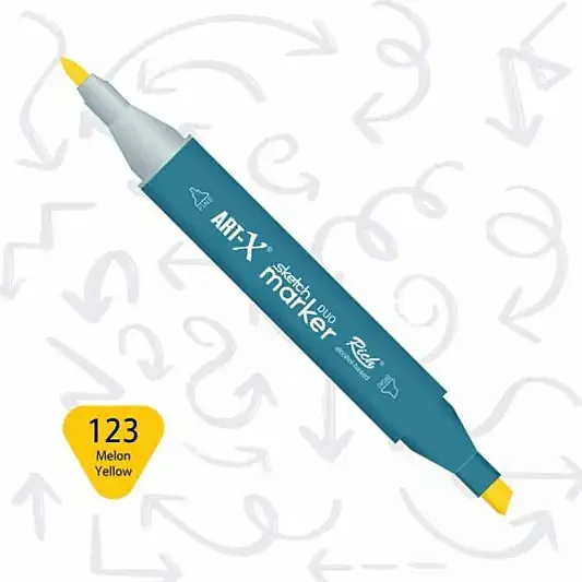 Rich Art-X Çift Uçlu Sketch Markör Kalem 123 Kavun Sarı - 2