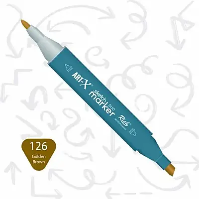 Rich Art-X Çift Uçlu Sketch Markör Kalem 126 Altın Kahve - 1