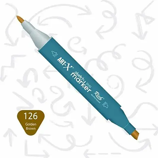 Rich Art-X Çift Uçlu Sketch Markör Kalem 126 Altın Kahve - 2