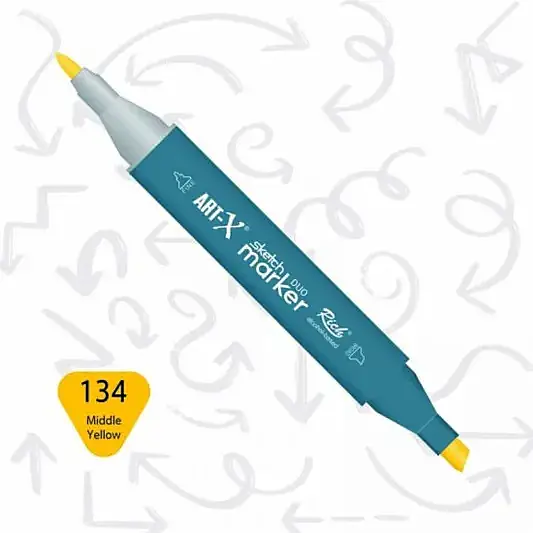 Rich Art-X Çift Uçlu Sketch Markör Kalem 134 Orta Sarı - 1