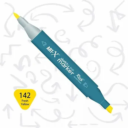 Rich Art-X Çift Uçlu Sketch Markör Kalem 142 Canlı Sarı - 2