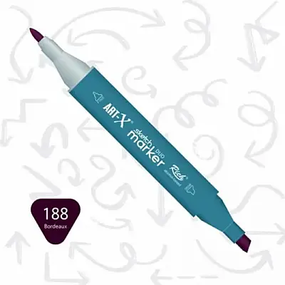Rich Art-X Çift Uçlu Sketch Markör Kalem 188 Bordo - Rich (1)