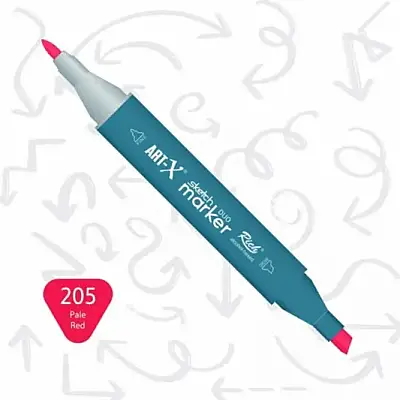 Rich Art-X Çift Uçlu Sketch Markör Kalem 205 Soluk Kırmızı - Rich (1)