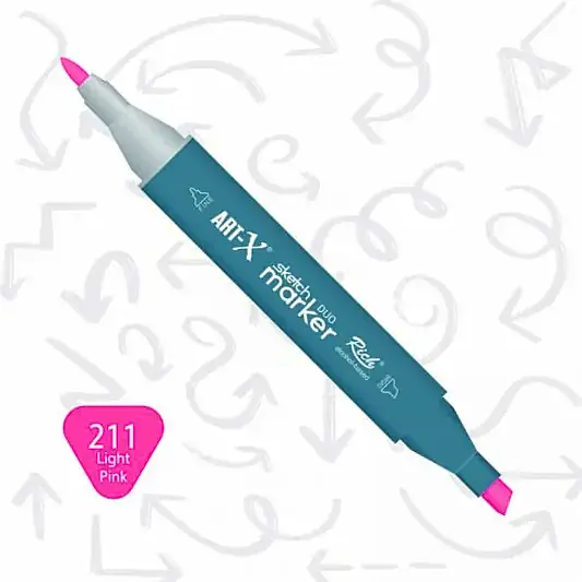 Rich Art-X Çift Uçlu Sketch Markör Kalem 211 Açık Pembe - 2