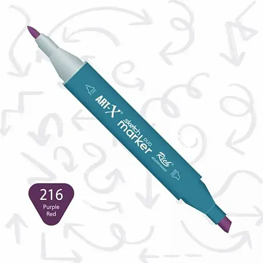 Rich Art-X Çift Uçlu Sketch Markör Kalem 216 Mor Kırmızı - 1