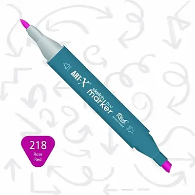 Rich Art-X Çift Uçlu Sketch Markör Kalem 218 Gül Kırmızı - 1