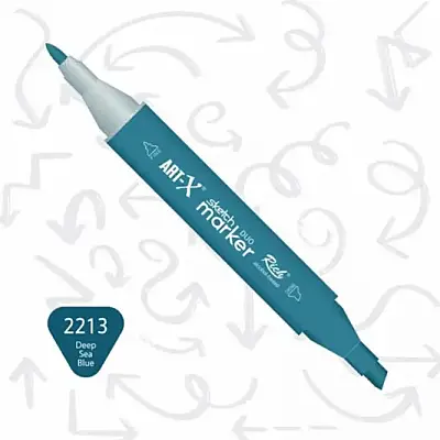 Rich Art-X Çift Uçlu Sketch Markör Kalem 2213 Derin Deniz - 1