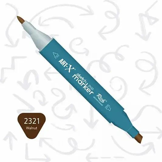 Rich Art-X Çift Uçlu Sketch Markör Kalem 2321 Ceviz - 2