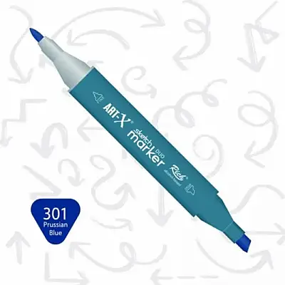 Rich Art-X Çift Uçlu Sketch Markör Kalem 301 Prusya Mavisi - 1