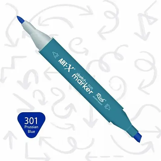 Rich Art-X Çift Uçlu Sketch Markör Kalem 301 Prusya Mavisi - 2