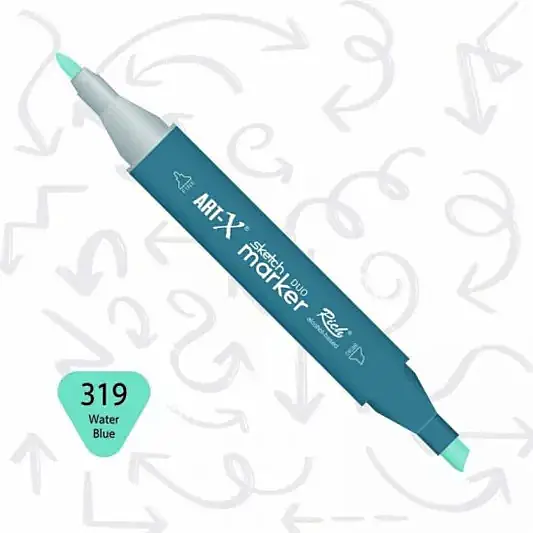 Rich Art-X Çift Uçlu Sketch Markör Kalem 319 Su Mavisi - 2