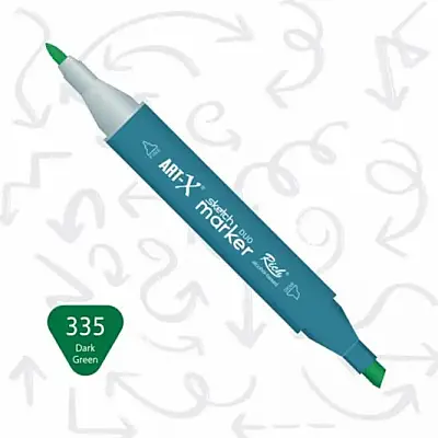 Rich Art-X Çift Uçlu Sketch Markör Kalem 335 Koyu Yeşil - 1