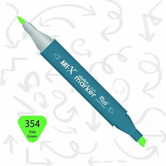 Rich Art-X Çift Uçlu Sketch Markör Kalem 354 Açık Yeşil - 2