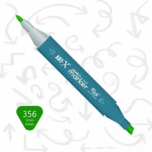 Rich Art-X Çift Uçlu Sketch Markör Kalem 356 Çim Yeşili - 2