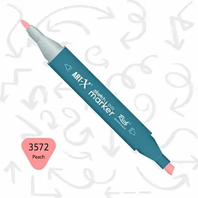 Rich Art-X Çift Uçlu Sketch Markör Kalem 3572 Şeftali - Rich (1)