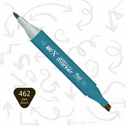 Rich Art-X Çift Uçlu Sketch Markör Kalem 462 Koyu Kahverengi - 1