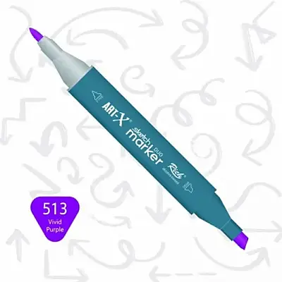 Rich Art-X Çift Uçlu Sketch Markör Kalem 513 Canlı Mor - 1