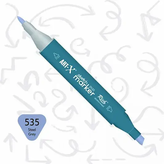 Rich Art-X Çift Uçlu Sketch Markör Kalem 535 Çelik Gri - 2