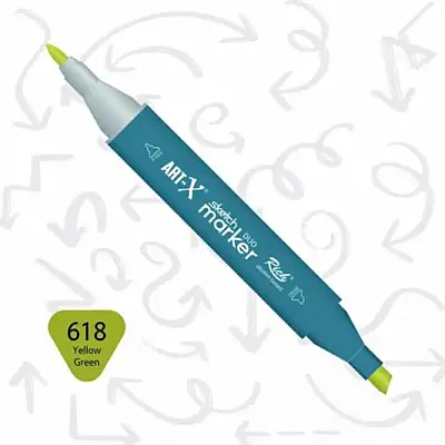Rich Art-X Çift Uçlu Sketch Markör Kalem 618 Sarı Yeşil - Rich (1)