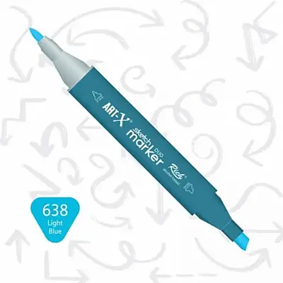 Rich Art-X Çift Uçlu Sketch Markör Kalem 638 Açık Mavi - 1