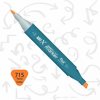 Rich Art-X Çift Uçlu Sketch Markör Kalem 715 Toprak Turuncu - 1