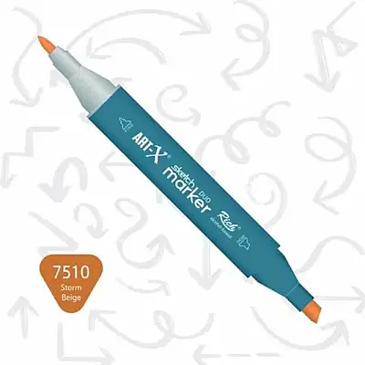 Rich Art-X Çift Uçlu Sketch Markör Kalem 7510 Fırtına - 1