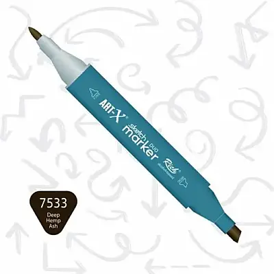 Rich Art-X Çift Uçlu Sketch Markör Kalem 7533 Koyu Kül - Rich (1)